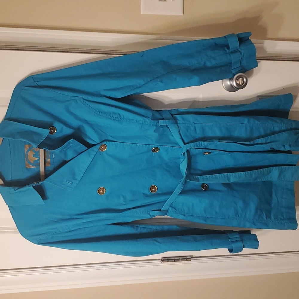 Womens Michael kors teal Large trench coat